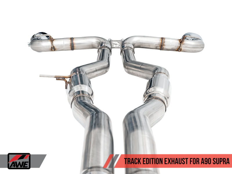 AWE Tuning 2020 Toyota Supra A90 Track Edition Exhaust - 5in Chrome Silver Tips - awdtuningtx