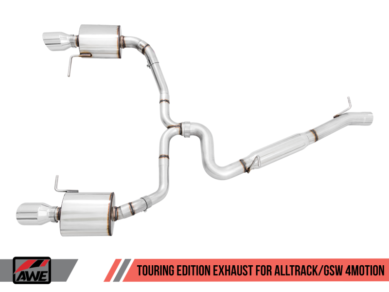 AWE Tuning VW MK7 Golf Alltrack/Sportwagen 4Motion Touring Edition Exhaust - Polished Silver Tips - awdtuningtx