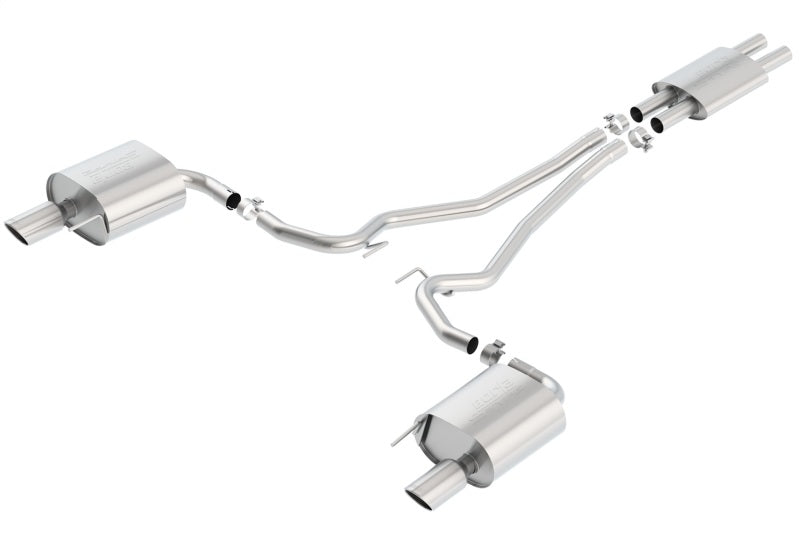 Borla Cat Back 15-17 Ford Mustang 3.7L V6 MT/AT 2.25in Pipe 4in Single Round Rolled Tips - awdtuningtx