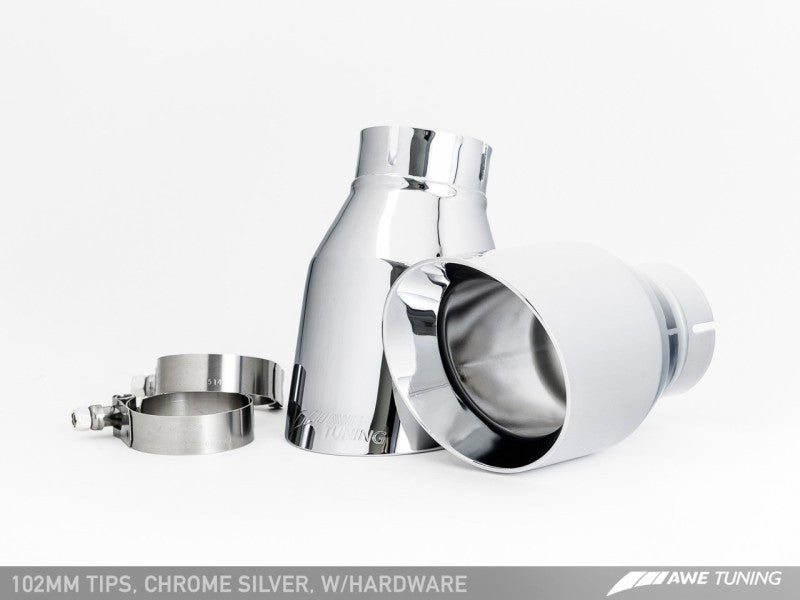 AWE Tuning Audi C7 A6 3.0T Touring Edition Exhaust - Dual Outlet Chrome Silver Tips - awdtuningtx