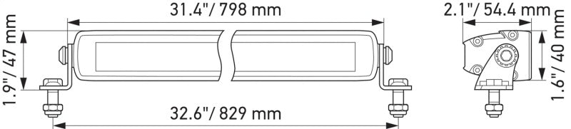 Hella Universal Black Magic 32in Thin Light Bar - Driving Beam - awdtuningtx