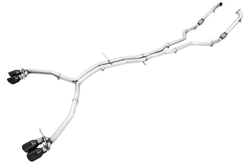AWE Tuning Audi B9 S4 Track Edition Exhaust - Non-Resonated (Black 102mm Tips) - awdtuningtx
