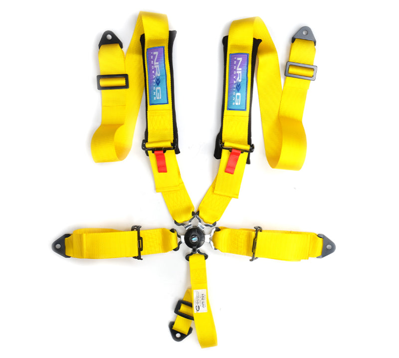 NRG 5PT 3in. Seat Belt Harness / Cam Lock - Yellow - awdtuningtx
