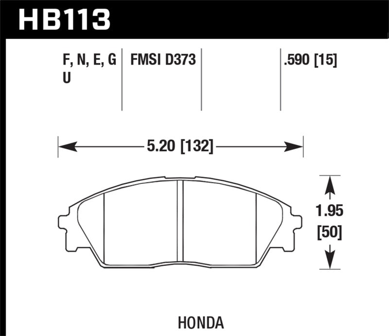 Hawk Honda/ Acura 88-91 Civic Wagon/90-91CRX Si/ 88-90 Prelude S HP+ Street Front Brake Pads - awdtuningtx