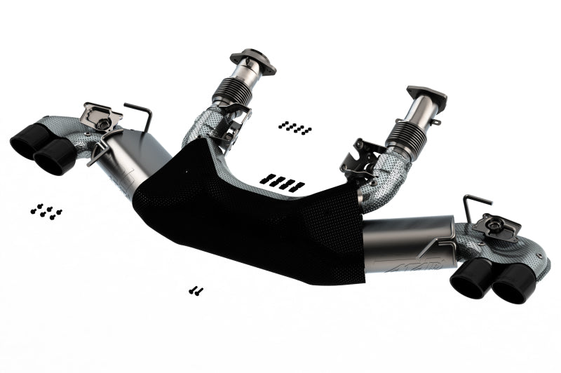 Borla 2020 Chevrolet Corvette C8 6.2 ATAK 3in Exhaust System Dual Round Rolled A/C Black Chrome Tips - awdtuningtx