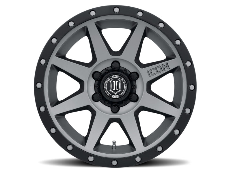 ICON Rebound 17x8.5 6x5.5 25mm Offset 5.75in BS 95.1mm Bore Titanium Wheel - awdtuningtx