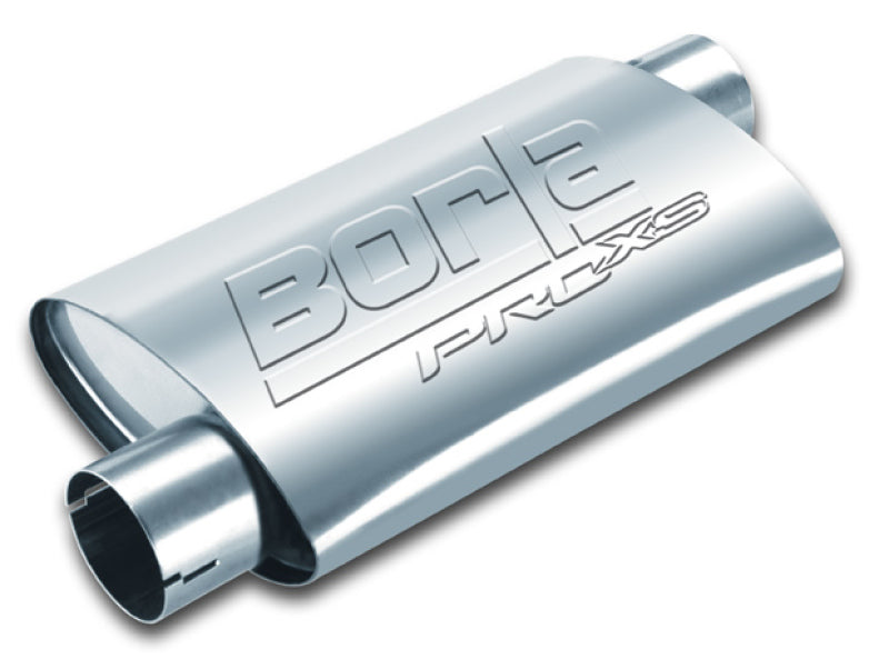 Borla Universal Pro-XS Muffler Oval 3in Inlet/Outlet Offset/Offset Notched Muffler - awdtuningtx