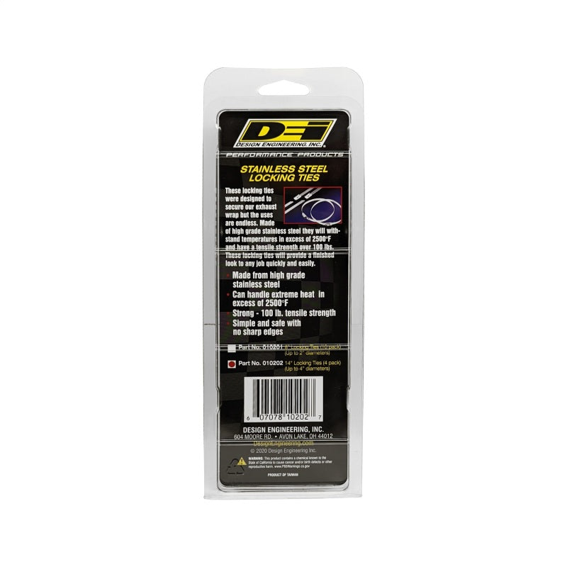 DEI Stainless Steel Locking Tie 14in - 5 per pack - awdtuningtx