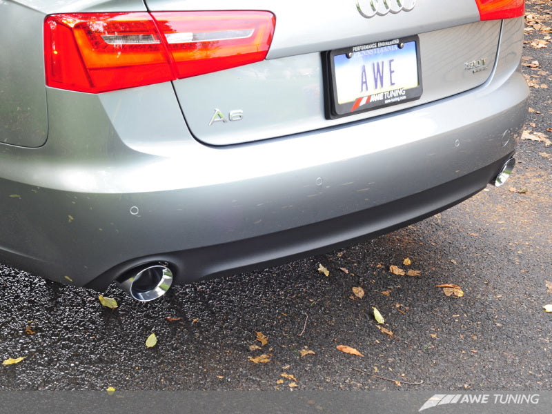 AWE Tuning Audi C7 A6 3.0T Touring Edition Exhaust - Dual Outlet Chrome Silver Tips - awdtuningtx