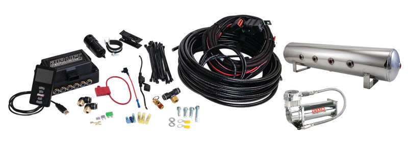 Air Lift Performance 3P (3/8 Air Line 4 Gal 7-Port Polished Aluminum Tank VIAIR 444C Comp) - awdtuningtx