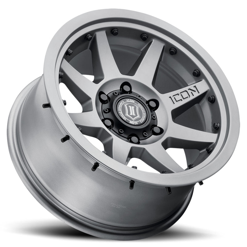 ICON Rebound Pro 17x8.5 6x5.5 0mm Offset 4.75in BS 106.1mm Bore Titanium Wheel - awdtuningtx