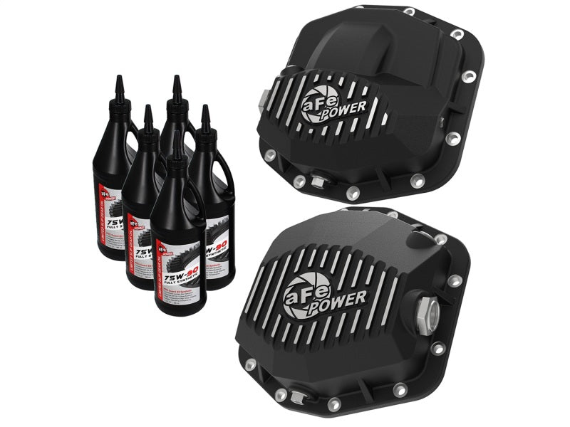 aFe Pro Series Front and Rear Diff Cover Kit w/ Oil 2018+ Jeep Wrangler (JL) V6 3.6L (Dana M220) - awdtuningtx