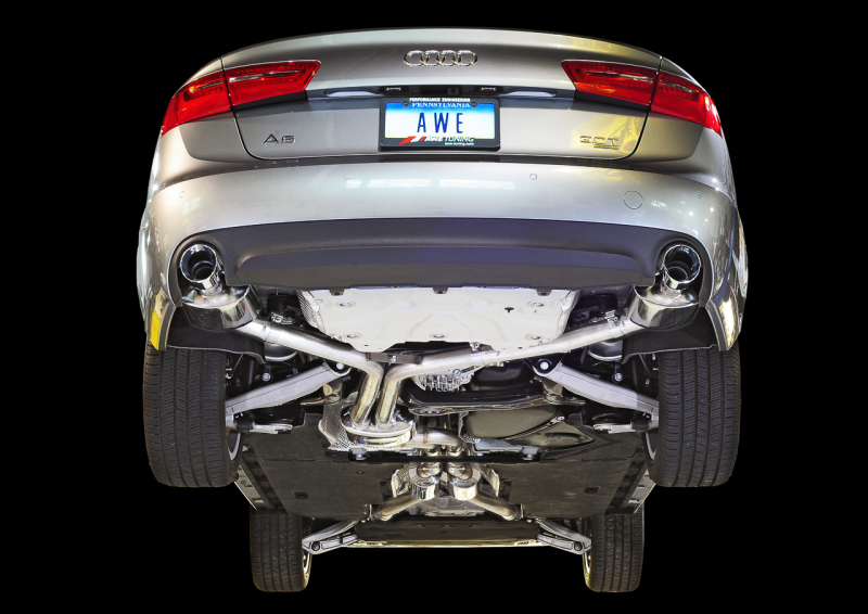 AWE Tuning Audi C7 A6 3.0T Touring Edition Exhaust - Dual Outlet Chrome Silver Tips - awdtuningtx