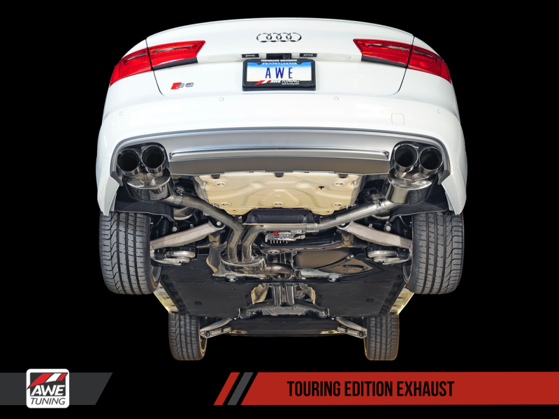 AWE Tuning Audi C7 / C7.5 S6 4.0T Touring Edition Exhaust - Diamond Black Tips - awdtuningtx