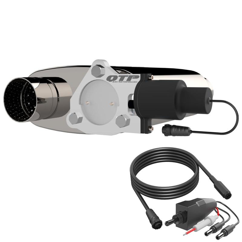 QTP 3in Weld-On 304SS Reverse Screamer Muffler w/Bolt-On QTEC Electric Cutout - awdtuningtx
