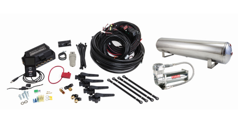 Air Lift Performance 3H (1/4 Air Line 4 Gal 5-Port Polished Aluminum Tank VIAIR 444C Comp) - awdtuningtx