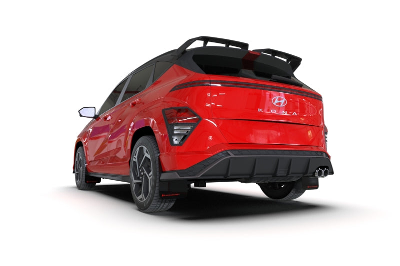 Rally Armor 2024 Hyundai Kona N Line Black UR Mud Flap - Red Logo - awdtuningtx