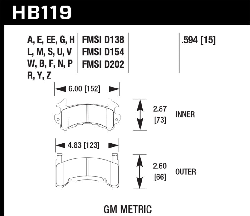 Hawk 1978-1979 Buick Century Custom HPS 5.0 Front Brake Pads - awdtuningtx