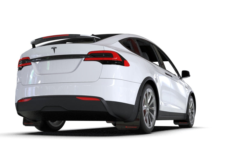 Rally Armor 2022 Tesla Model X/X Plaid Black UR Mud Flap - Metallic Black Logo - awdtuningtx