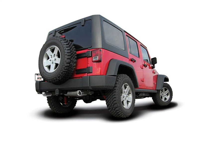 Borla 12-16 Jeep Wrangler 3.6L AT/MT 4WD Single Split Rr Exit Touring Exhaust (rear section only) - awdtuningtx