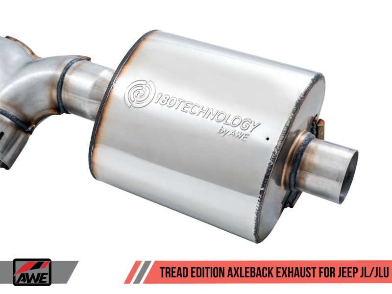 AWE Tuning 2018+ Jeep Wrangler JL/JLU Tread Edition Axle-Back Dual Exhaust - Diamond Black Tips - awdtuningtx