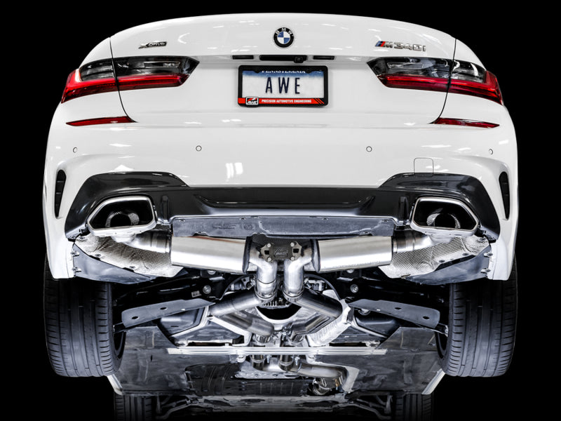 AWE Tuning 2019+ BMW M340i (G20) Resonated Touring Edition Exhaust (Use OE Tips) - awdtuningtx