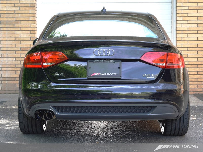 AWE Tuning Audi B8 A4 Touring Edition Exhaust - Single Side Polished Silver Tips - awdtuningtx