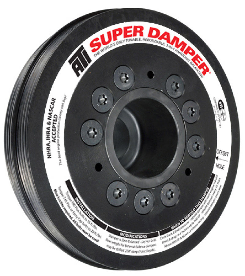 ATI Damper - 6.78in - Alum - (2) 4 Grv - Mitsubishi Eclipse - 4G63 w/Integral Lower Cam Drive - awdtuningtx