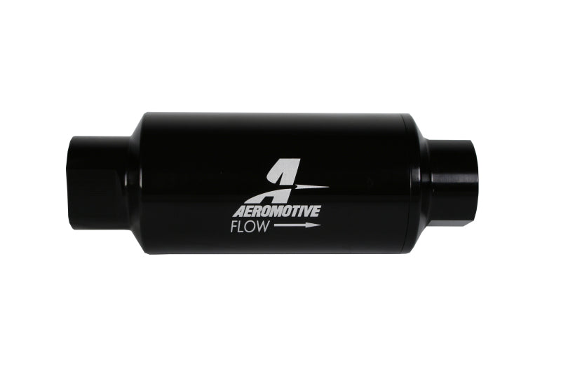 Aeromotive In-Line Filter 10AN 10 Micron Microglass Element Bright-Dip Black 2in OD - awdtuningtx