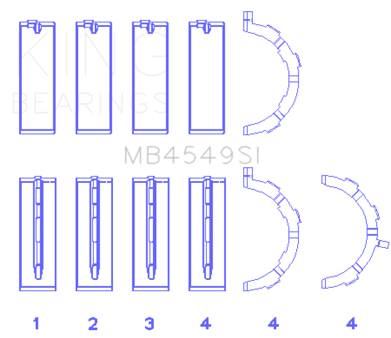 King Ford EcoBoost 3.5L / 3.7L V6 (Size STD) Main Bearing Set - awdtuningtx