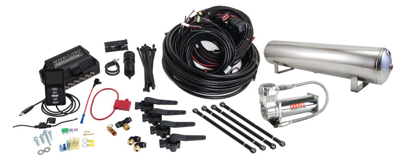 Air Lift Performance 3H (1/4 Air Line 4 Gal 5-Port Polished Aluminum Tank VIAIR 444C Comp) - awdtuningtx
