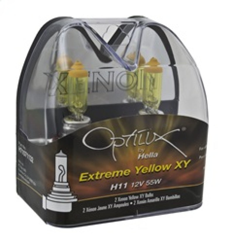 Hella Optilux H11 55W XY Extreme Yellow Bulbs (Pair) - awdtuningtx