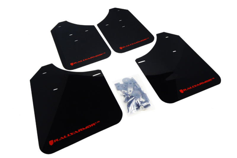 Rally Armor 02-07 Subaru WRX/STI/RS/2.5i (Wagons Req. Mod.) Black UR Mud Flap w/ Red Logo - awdtuningtx