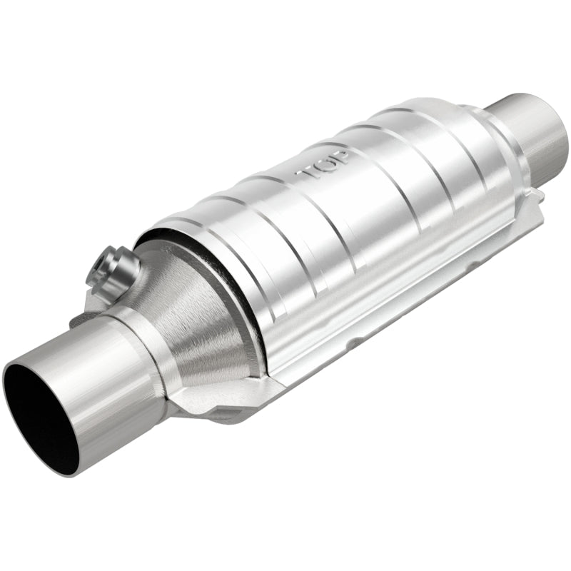 MagnaFlow Conv Univ 2.25in Inlet/Outlet Center/Center Round 11in Body L x 5.125in W x 15in Overall L - awdtuningtx