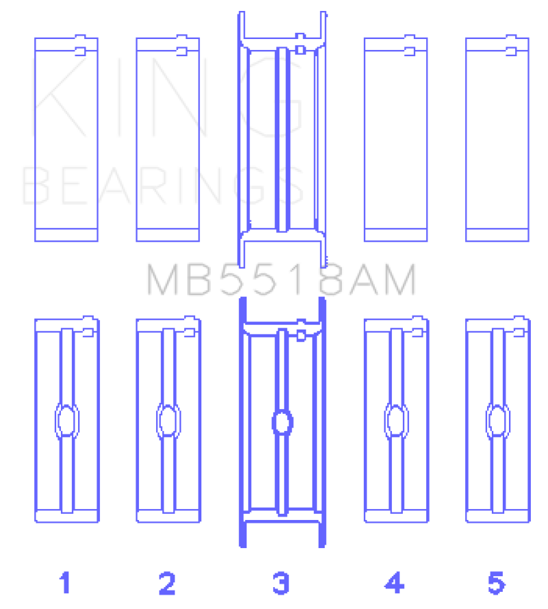 King AMC / Jeep 390 & 401 (Undersize 0.10IN) Crankshaft Main Bearing Set - awdtuningtx