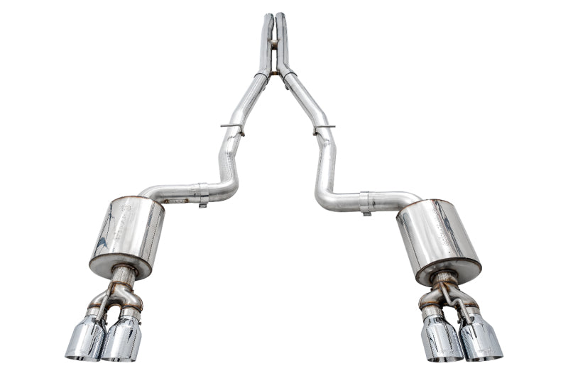 AWE Tuning 2015+ Dodge Challenger 6.4L/6.2L Non-Resonated Touring Edition Exhaust - Quad Silver Tips - awdtuningtx