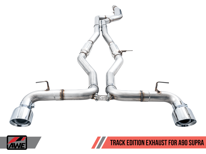 AWE Tuning 2020 Toyota Supra A90 Track Edition Exhaust - 5in Chrome Silver Tips - awdtuningtx