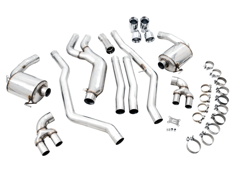 AWE Tuning 2019+ BMW M340i (G20) Non-Resonated Touring Edition Exhaust - Quad Chrome Silver Tips - awdtuningtx