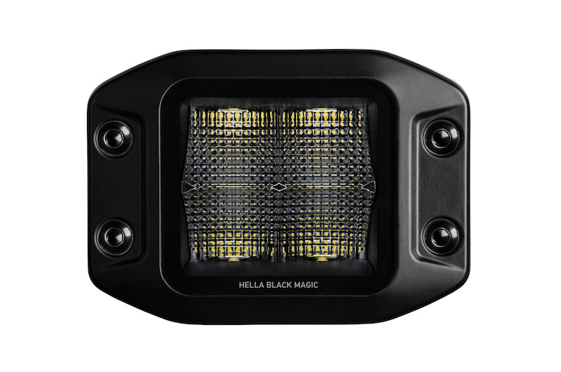 Hella Universal Black Magic 3.2in L.E.D. Cube Kit - Flood Beam (Flush Mount) - awdtuningtx