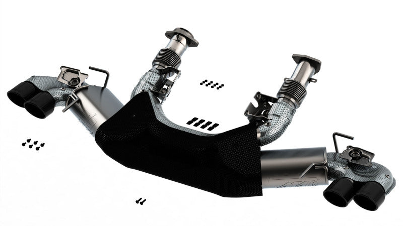 Borla 2020 Chevrolet Corvette C8 6.2 ATAK 3in Exhaust System Dual Round Rolled A/C Black Chrome Tips - awdtuningtx