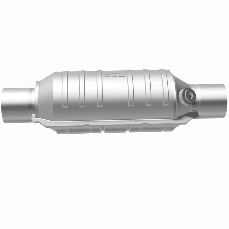MagnaFlow Conv Univ 2.25in Inlet/Outlet Center/Center Round 11in Body L x 5.125in W x 15in Overall L - awdtuningtx