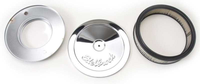 Edelbrock Air Cleaner Pro-Flo Series Round Steel Top Paper Element 10In Dia X 3 5In Chrome - awdtuningtx