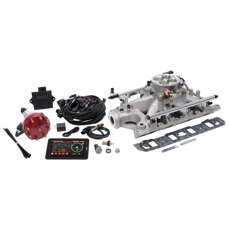 Edelbrock Pro Flo 4 Fuel Injection Kit Seq Port Ford 289-302 ci 550 HP 29 LbHr Injectors Satin - awdtuningtx