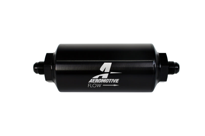 Aeromotive In-Line Filter - (AN-6 Male) 10 Micron Microglass Element Bright Dip Black Finish - awdtuningtx