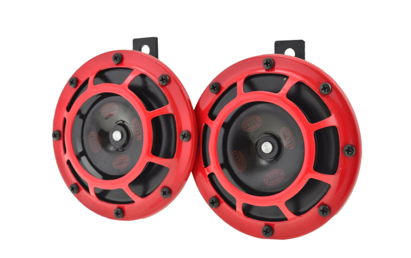 Hella Supertone Horn Kit 12V 300/500HZ Red (003399803 = 003399801) - awdtuningtx