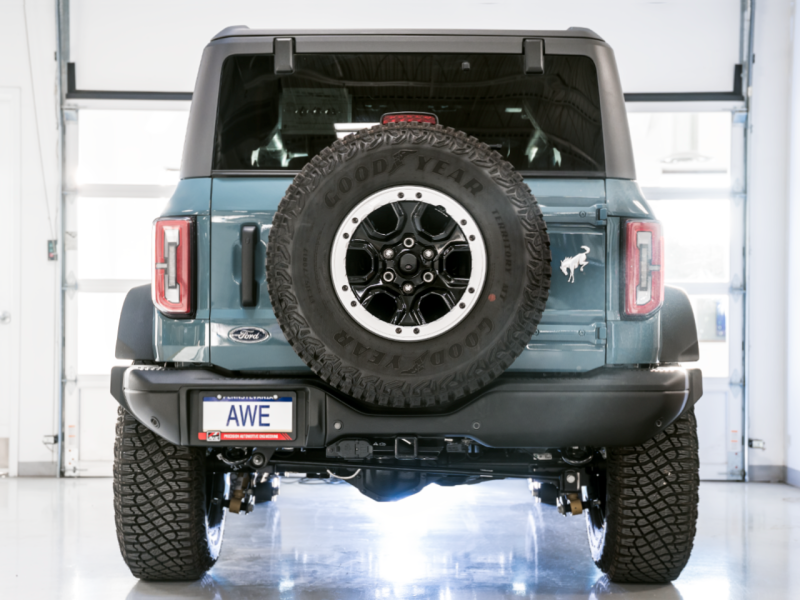 AWE Tuning 2021+ Ford Bronco 0FG Exhaust (No Tips) w/ Bash Guard - awdtuningtx