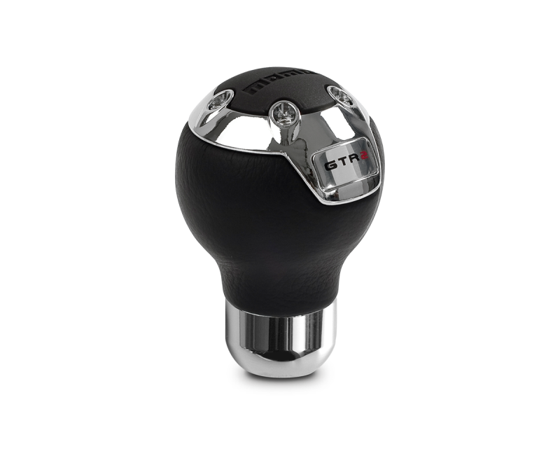 Momo GTR2 Shift Knob - Black Leather, Chrome Insert - awdtuningtx
