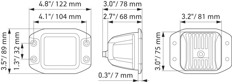Hella Universal Black Magic 3.2in L.E.D. Cube Kit - Flood Beam (Flush Mount) - awdtuningtx
