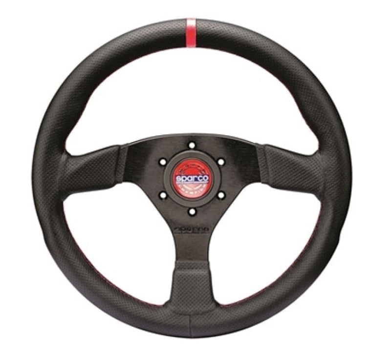 Sparco Steering Wheel R383 Champion Black Leather / Red Stiching - awdtuningtx