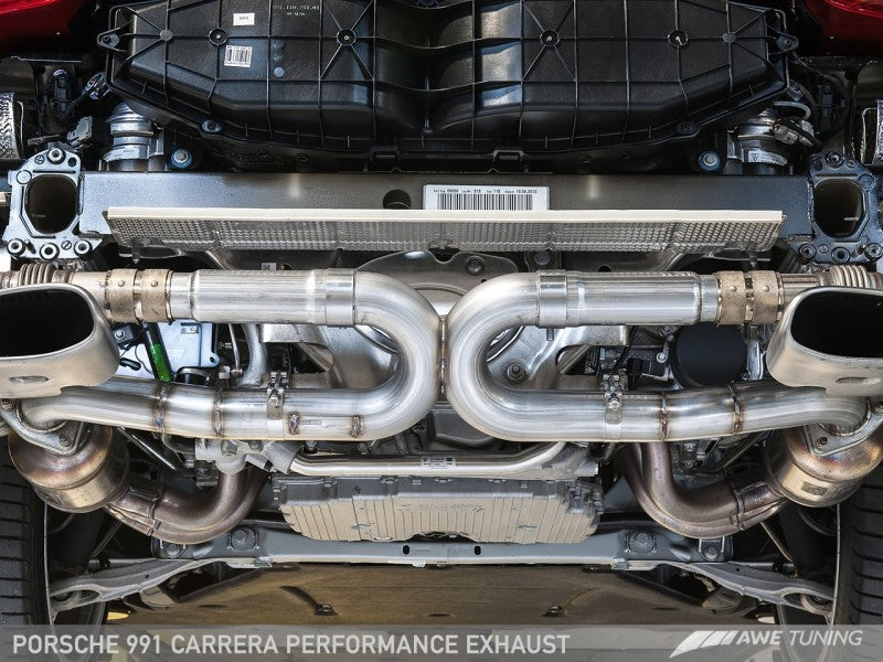 AWE Tuning 991 Carrera Performance Exhaust - Use Stock Tips - awdtuningtx